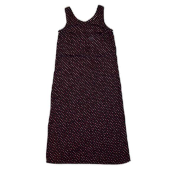 Vintage K Studio Red Leaf Print Maxi Dress Women's Size 10 - Picture 1 of 4